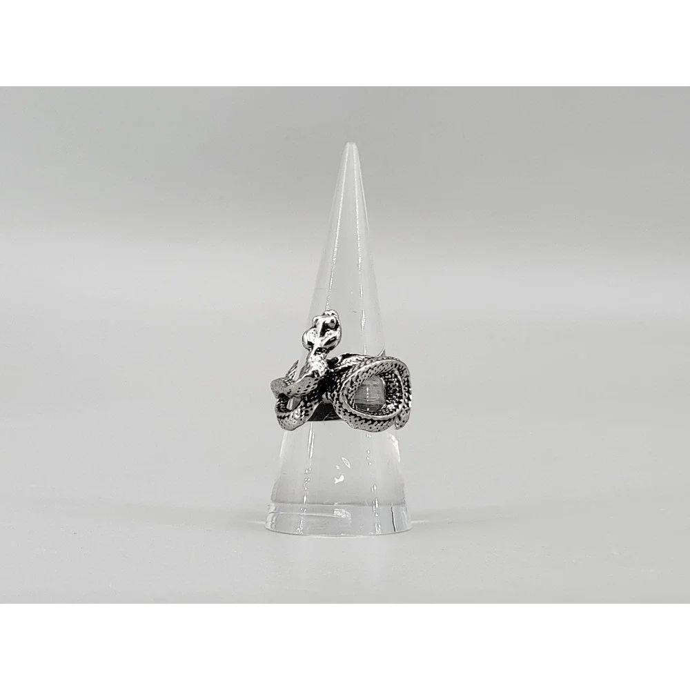 Adjustable Silver Snake Wrap Ring Statement Biker Punk Gothic Women's‎ Jewelry